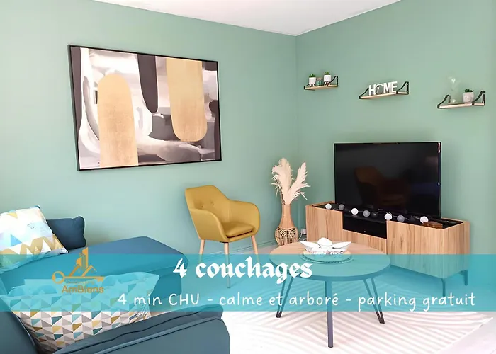 Proche Chu - 4 Couchages - Parking Gratuit - Local Velo